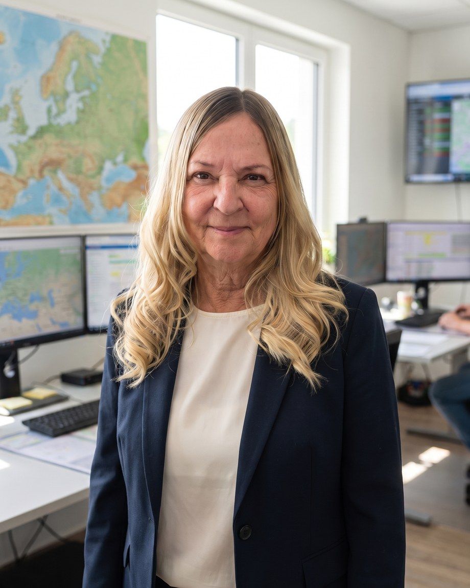 Tina Rühmann in the HJR Transportdienst office